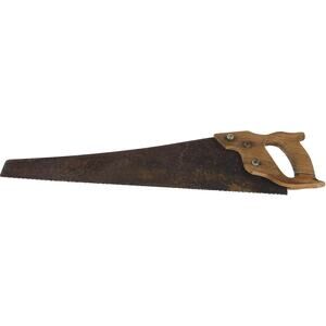 Disston Hand Saw Vintage 22 Inch 16" Blade Wooden Handle Rust Crack Imperfect